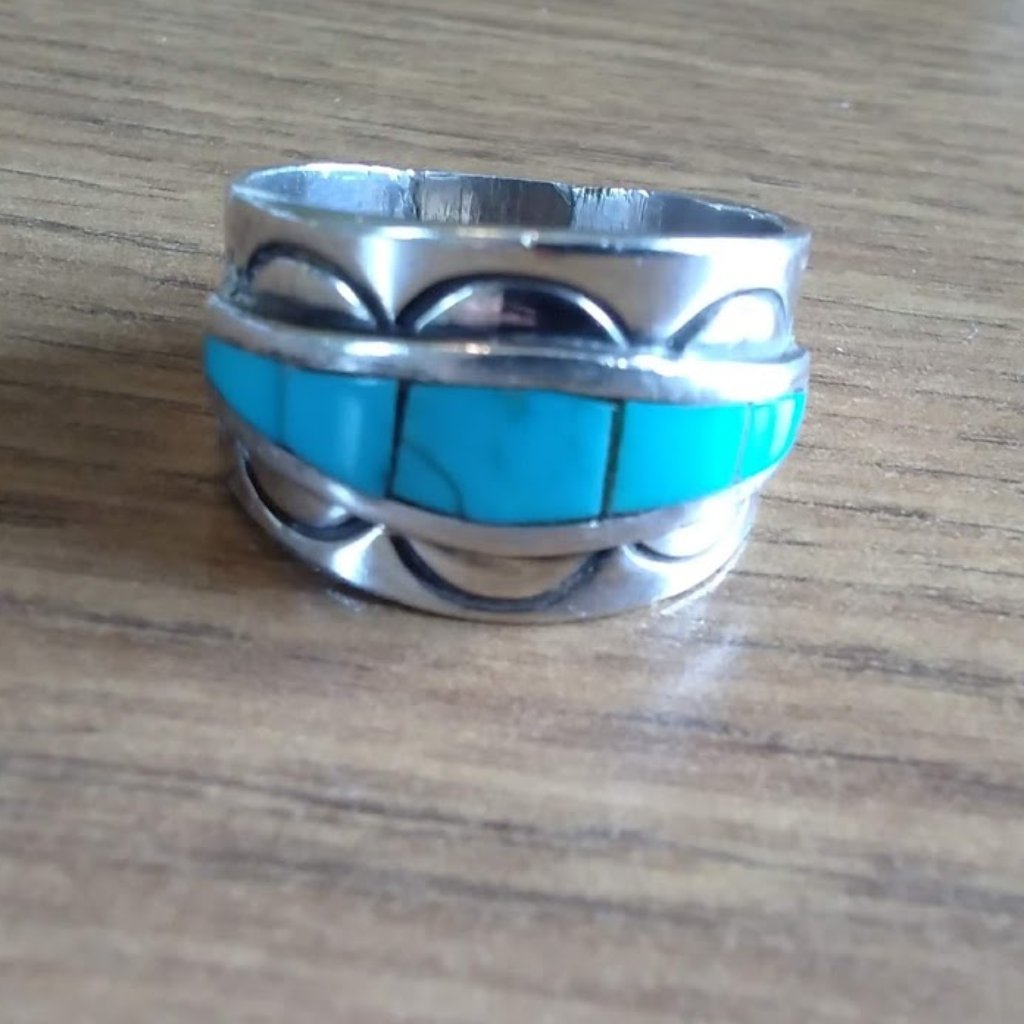 H Begay Silver And Turquoise Ring- Vintage